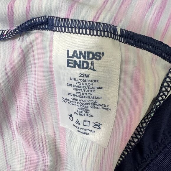 Lands' End Womens Stripe Tankini Swim Top Size 22W Adjustable Straps - Picture 6 of 8